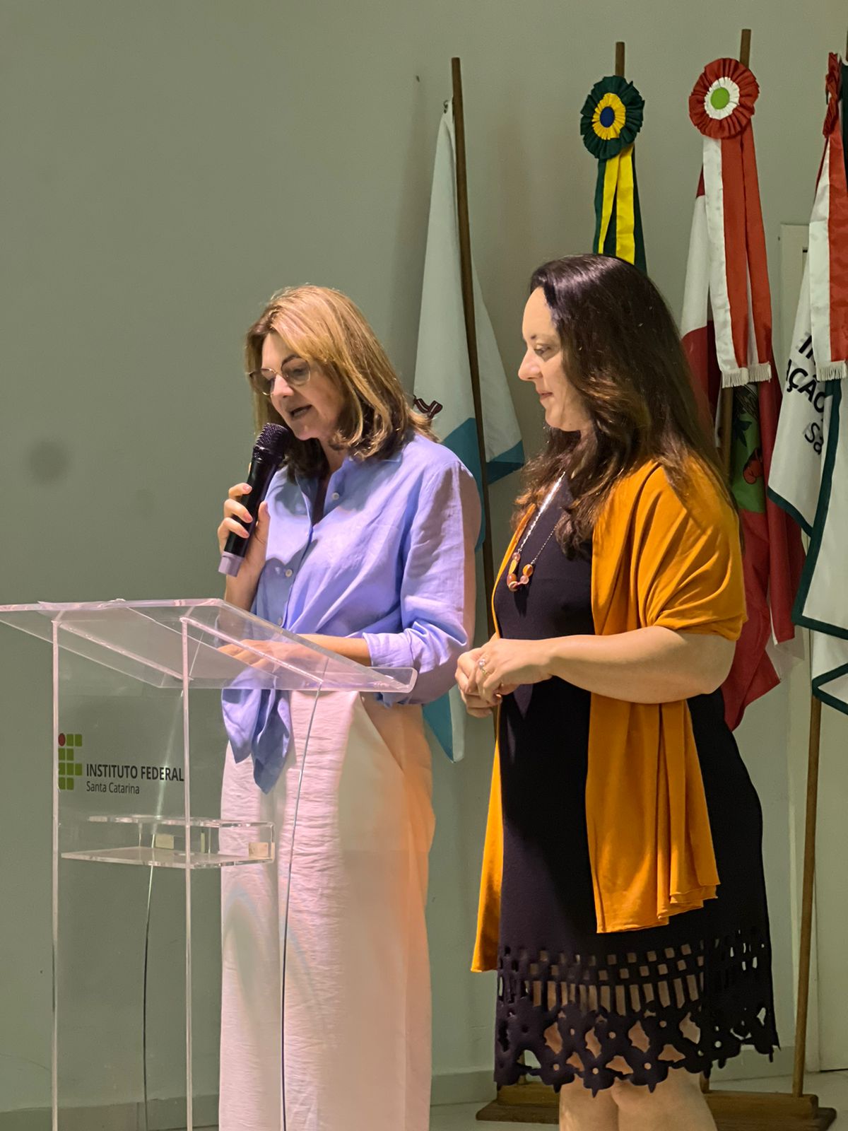 As professoras Marizete e Luana, organizadoras da obra