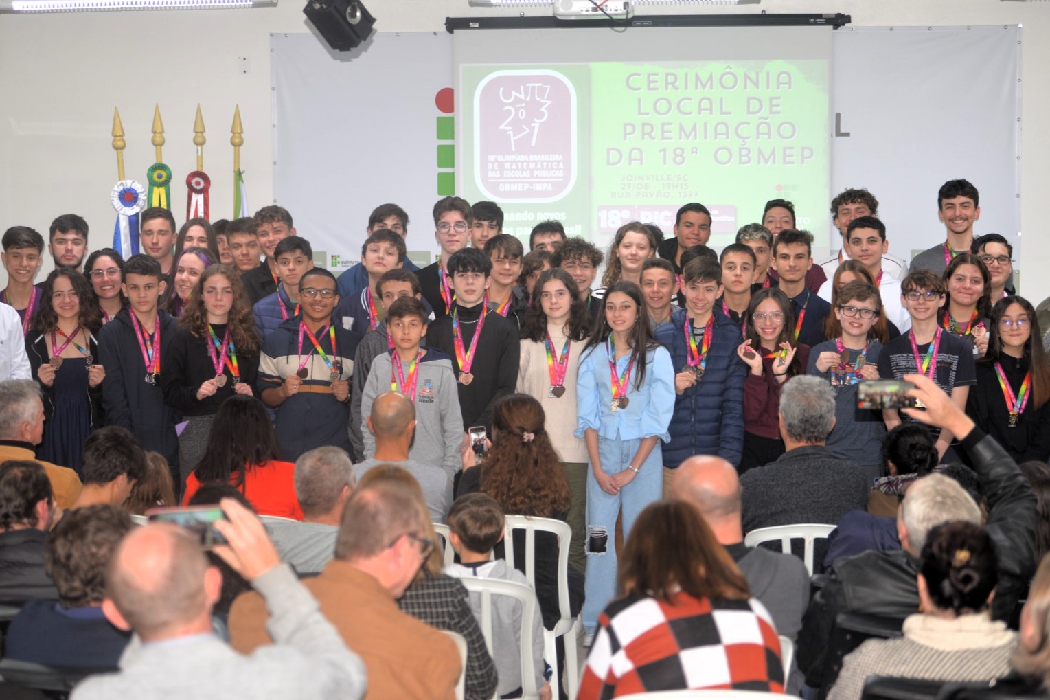 Cerimônia reuniu medalhistas da 18ª Obmep que participam do PIC em Joinville