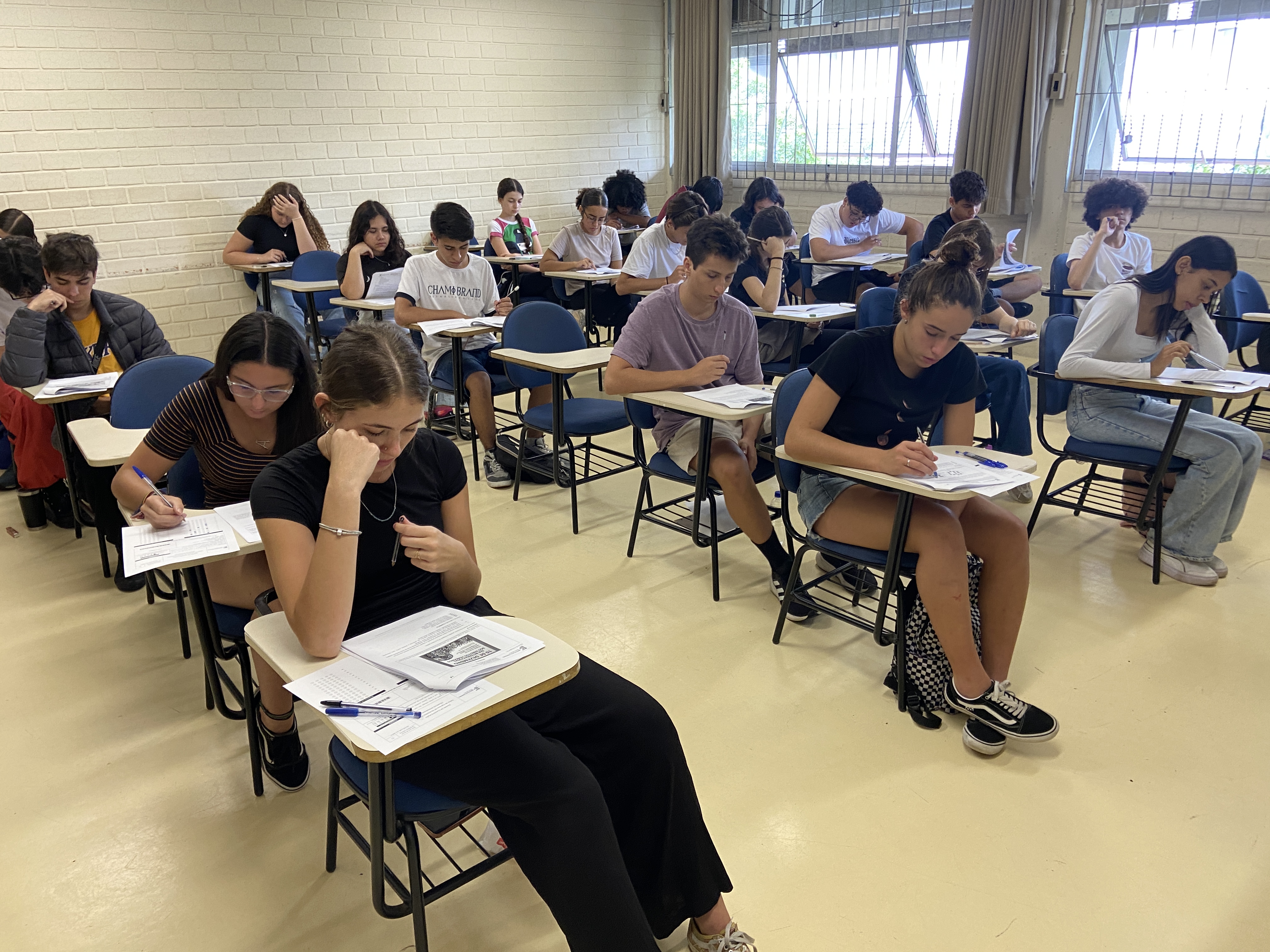 De manhã, foi a prova para os cursos técnicos subsequentes e, de tarde, para cursos técnicos integrados